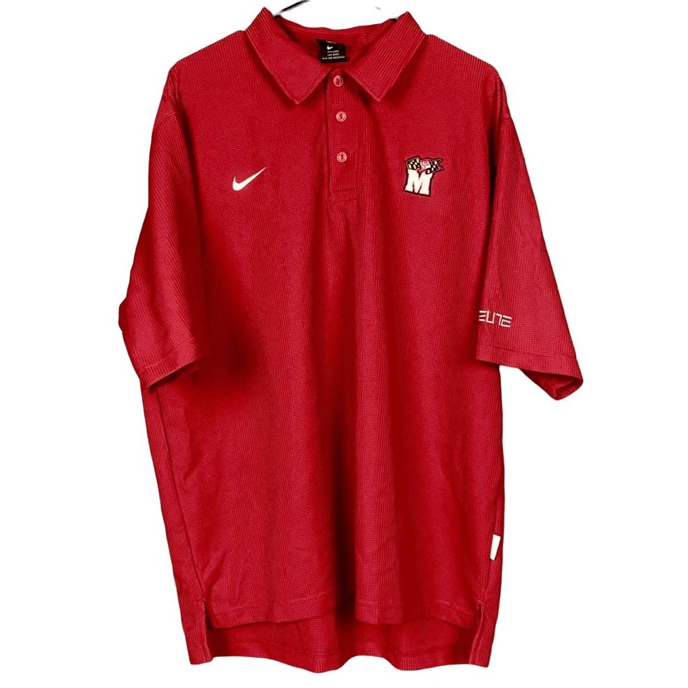 Nike Dri Fit Maryland Terrapin Red Elite Polo Sz. XL